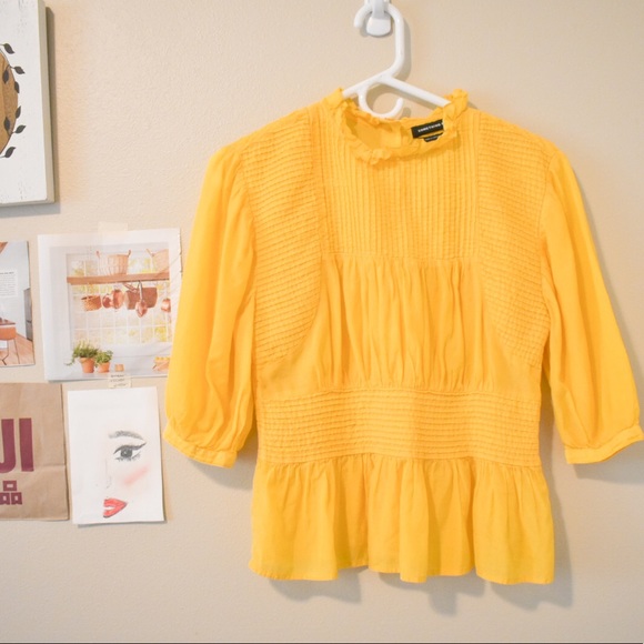 Something Navy Pleated Peplum Top - Picture 1 of 8